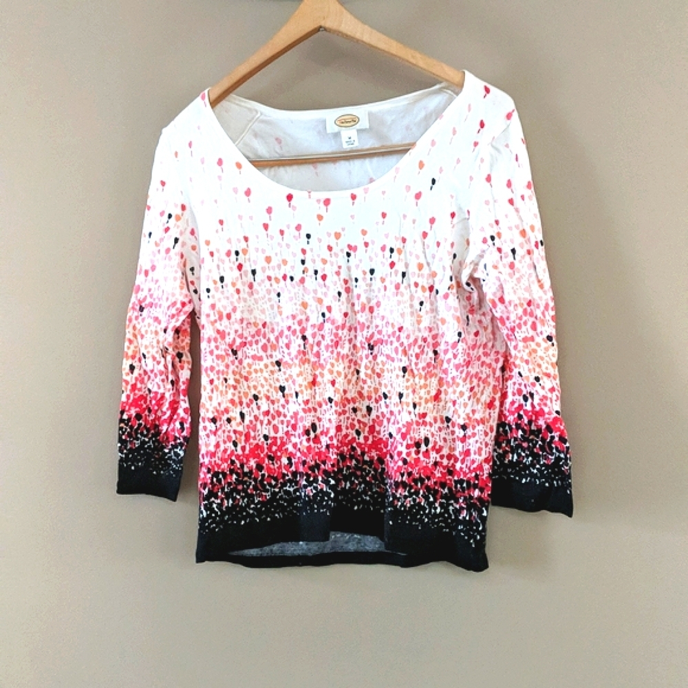 Talbots beautiful ombre floral cotton blouse size M